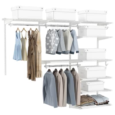 Gymax Custom Closet Organizer Kit 4 to 6 FT Wall-mounted Closet System