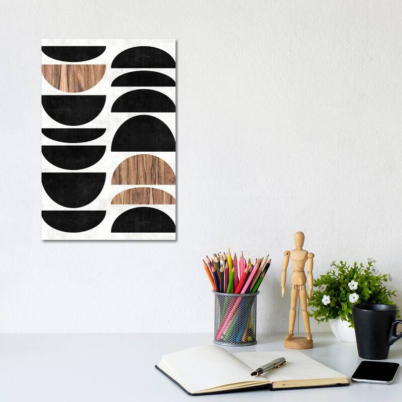iCanvas "Mid-Century Modern Pattern No.7 - Concrete and Wood" by Zoltan Ratko Canvas Print - 12x8x0.75