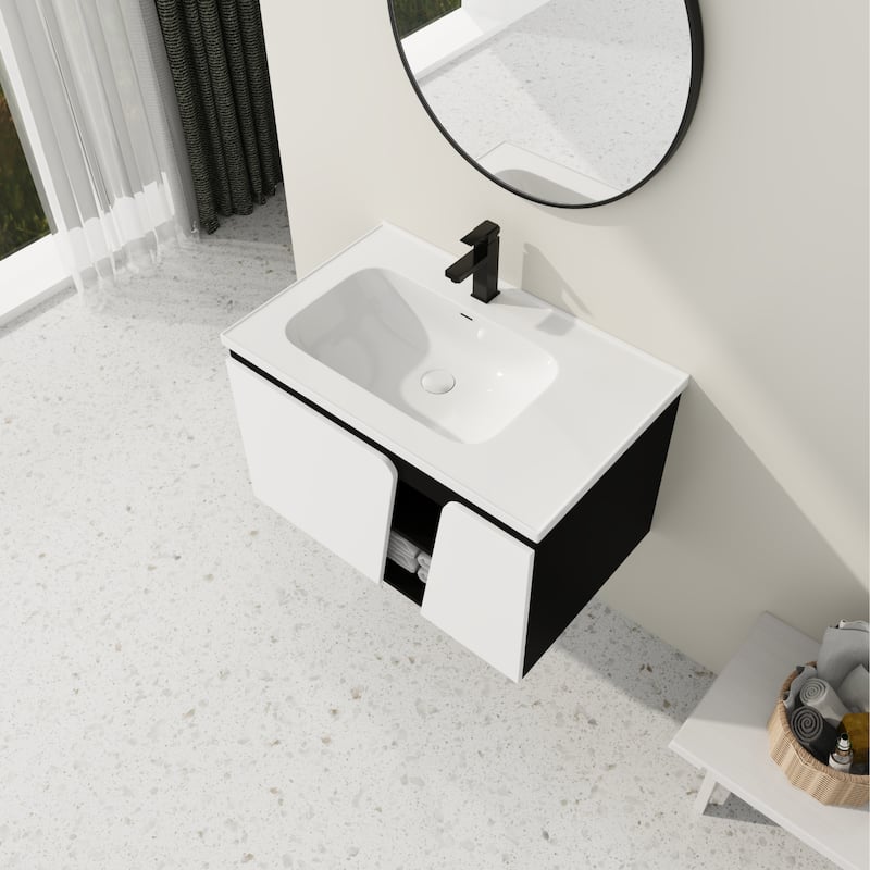 32"Floating Wall-Mounted Bathroom Vanity with Single Sink,Soft-Close Cabinet Door