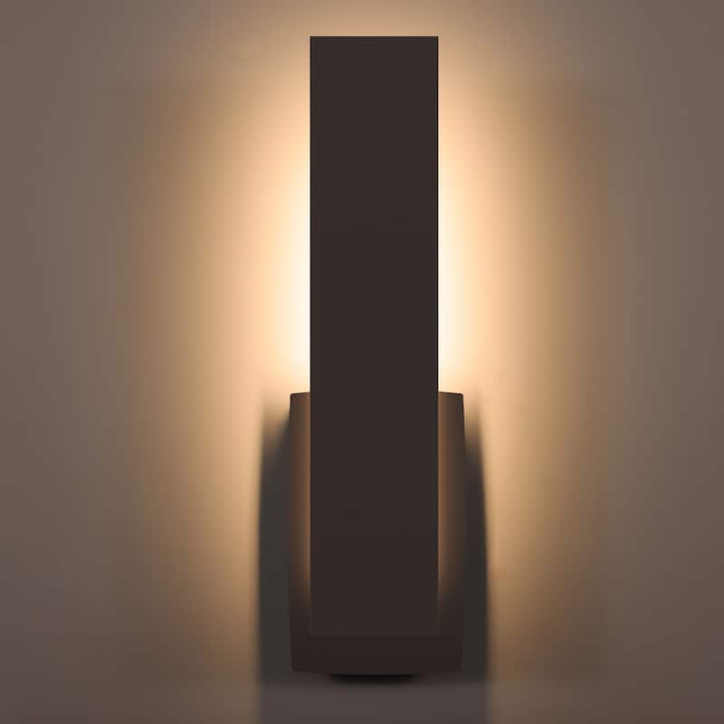 Modern LED Black/Bronze Aluminum Outdoor Wall Sconce(Set of 2)