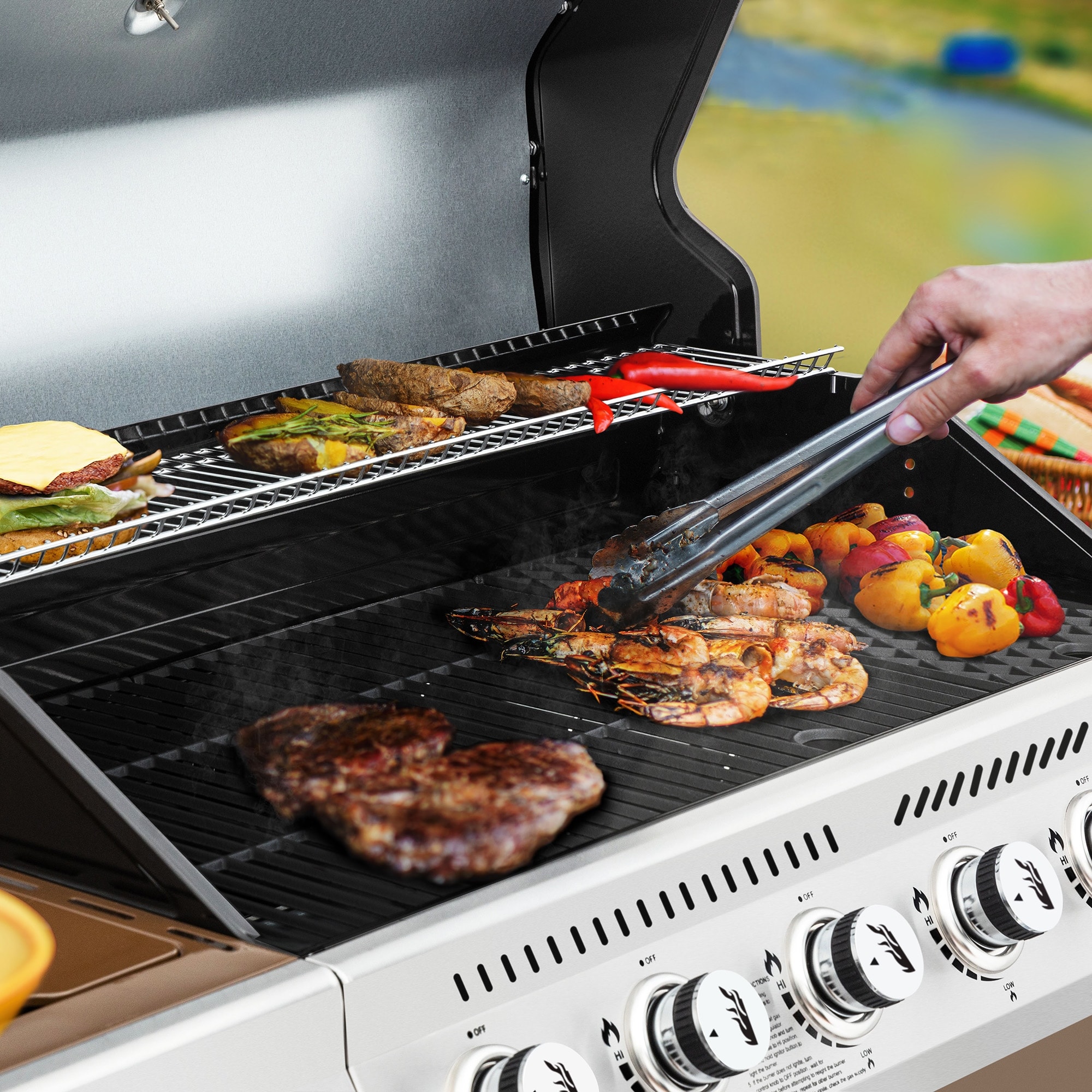 Royal Gourmet 6 Burner Gas Grill with Sear Burner and Side Burner Coffee Bed Bath Beyond 36900804