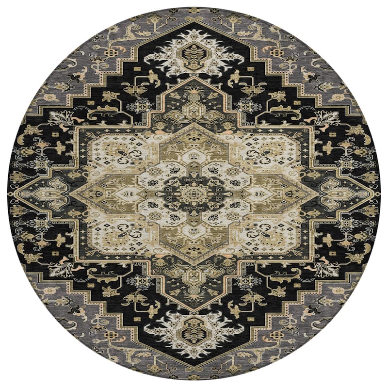 Machine Washable Indoor/ Outdoor Persian Traditional Chantille Rug