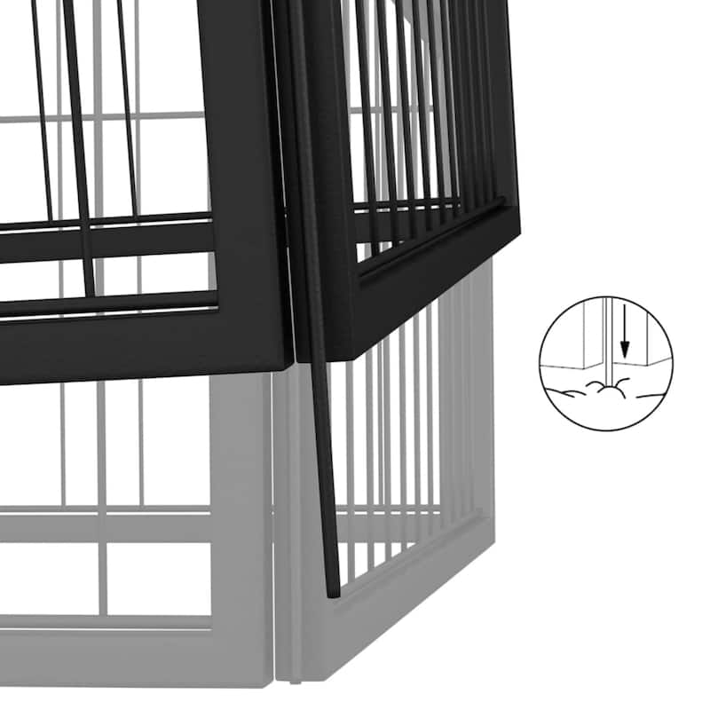 vidaXL Dog Playpen Kennel Dog Cage Puppy Pet Exercise Wire Fence Steel Black