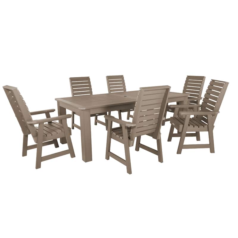 Weatherly 7-Piece Outdoor Dining Height Set - 42" x 84" - Woodland Brown