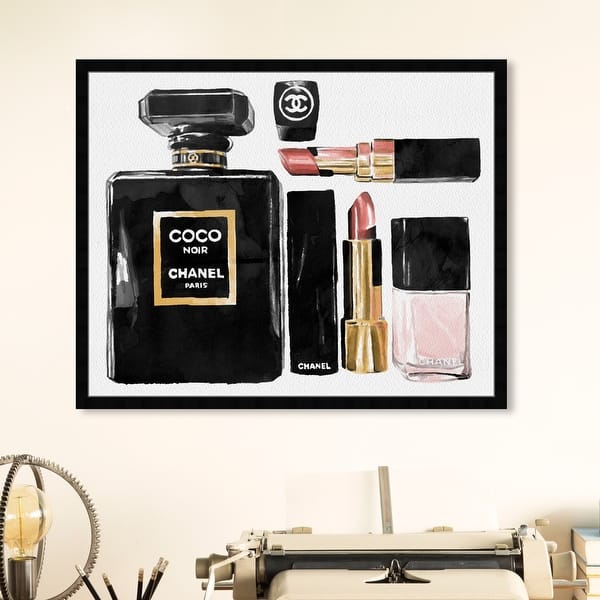 Oliver Gal 'Coco Essentials' Fashion and Glam Framed Wall Art Prints  Perfumes - Black, White - Bed Bath & Beyond - 31287402