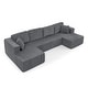 preview thumbnail 19 of 45, U shape Modular Sectional Sofa, Compressed Sectional Sofa Modern Minimalist Style Corduroy Couch