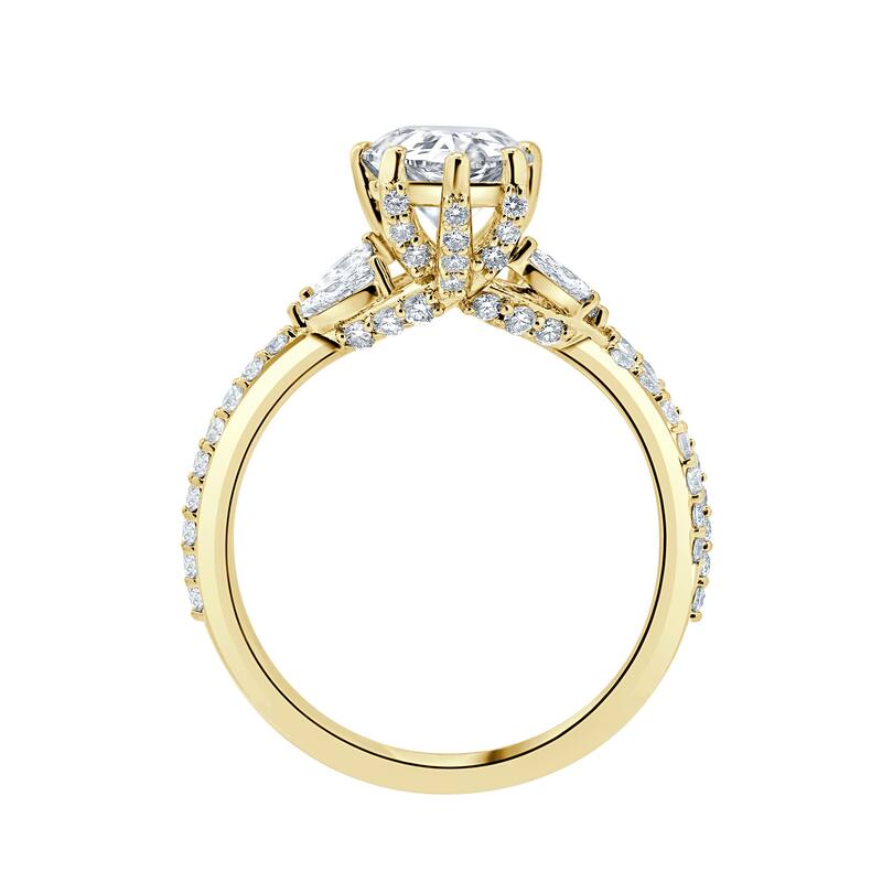 Auriya 14k Gold 5 3/4ctw Pear-Shaped Lab grown Twisted-Vine Diamond Engagement Ring (E-F VS)