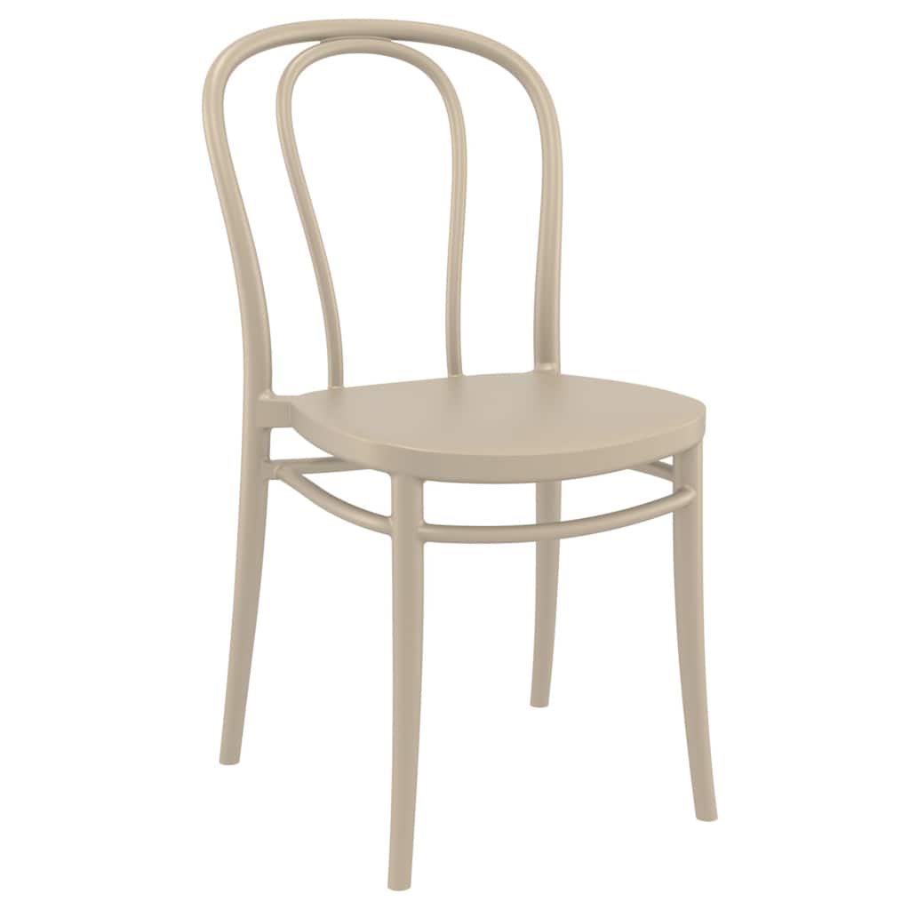 33.5" Taupe Brown Stackable Patio Armless Dining Chair