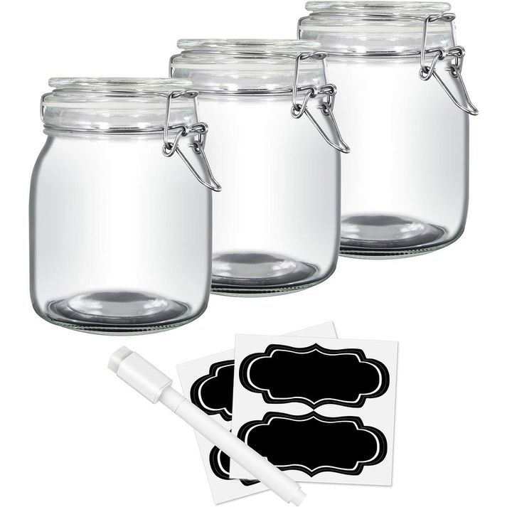 JoyFul Round Glass Cookie Jar, Candy Jar with Airtight Metal Lids - 67 oz -  Set of 2 - 64 oz - On Sale - Bed Bath & Beyond - 36982958