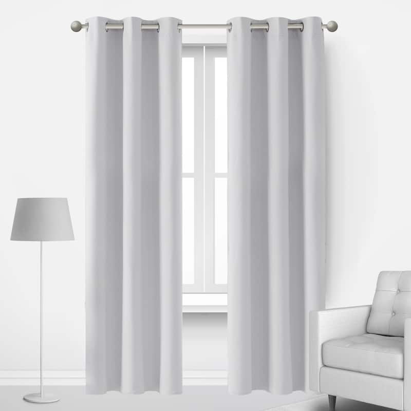 Deconovo Insulated 42 Width Curtain Panel Pair (2 Panel) - W42 x L84 Inch - Light Greyish White