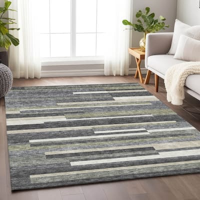 Premium Washable Super Soft Stripes Stacked Mayfield Rug
