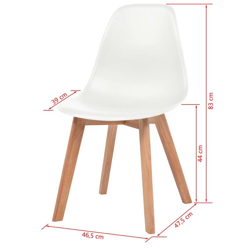 vidaXL Dining Chairs Accent Side Chair with Wooden Legs for Kitchen Plastic