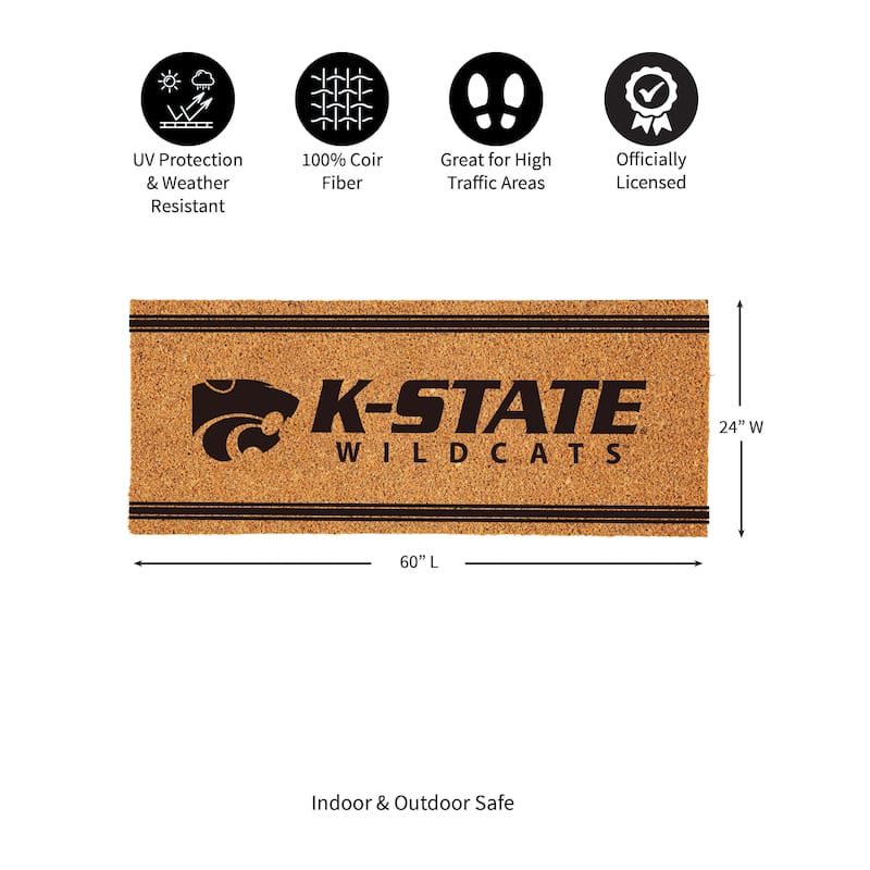 Kansas State University Monochrome Indoor/Outdoor Coir Door Mat