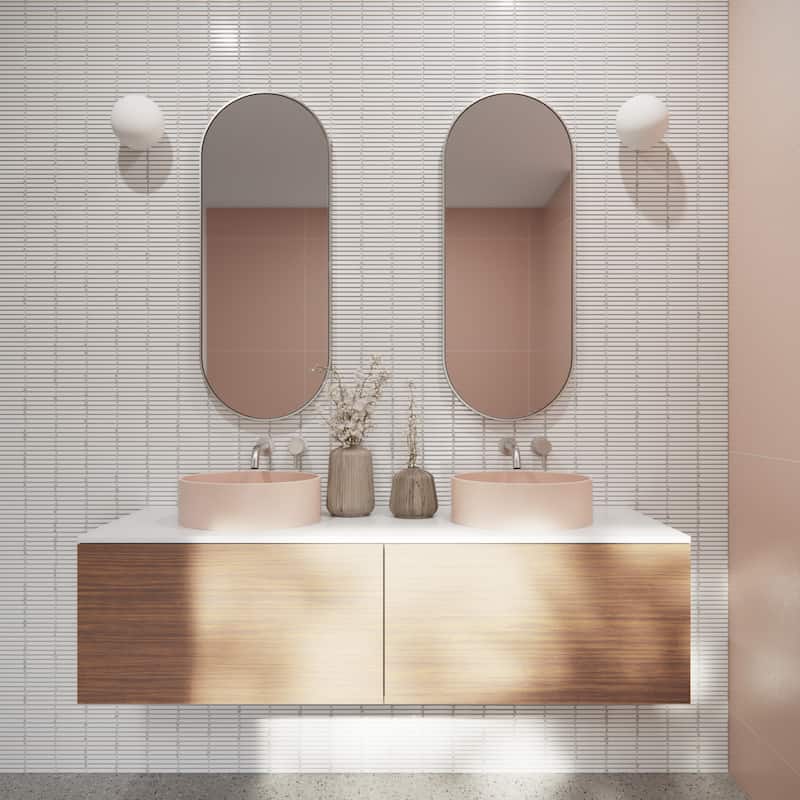 Glass Warehouse SF-PL-16X40 Inara 16" W x 40" H Contemporary Oval