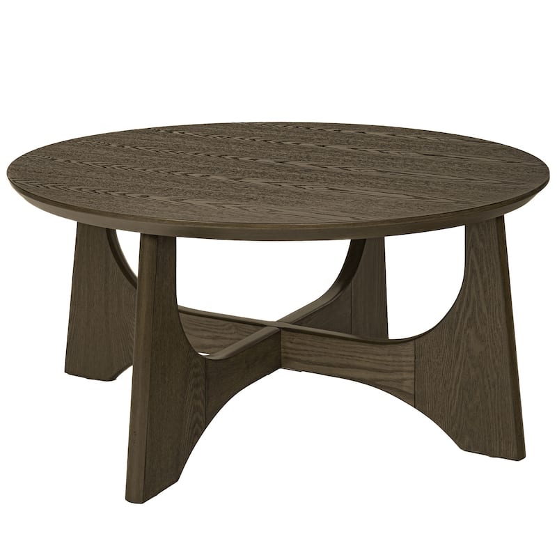 36" Round Wooden Coffee Tables for Living Room