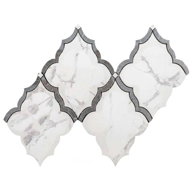 Stately Hudson 9.5x15 Porcelain Arabesque Mosaic Tile - Floor, Wall, Backsplash