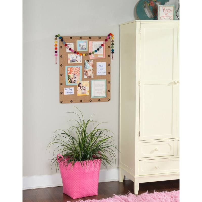 Burlap Corkboard with Nail-head Accents