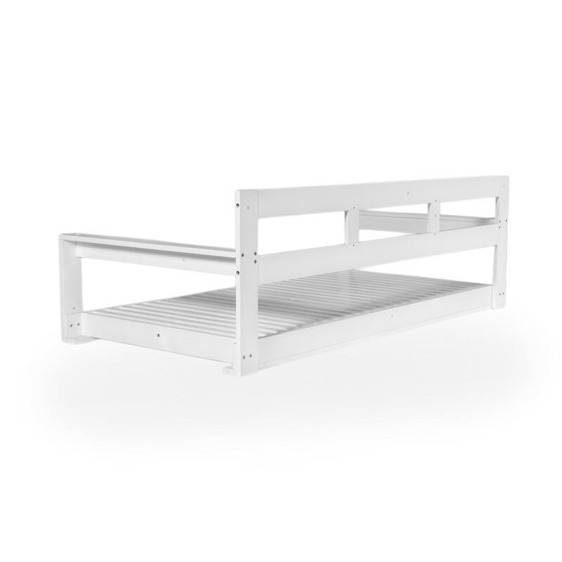 Farmhouse Style Twin Size Porch Swing Frame with Backrest, Outdoor Patio Swing Bench Chair with Hanging Ropes
