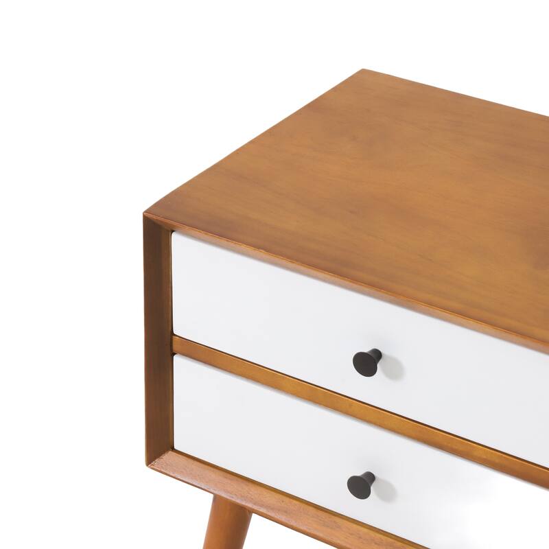 18" Morden White Nightstand with 2 Drawers
