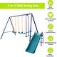 preview thumbnail 6 of 7, 4-in-1 Outdoor Kids Swing Sets w/2 Swings, 1 Glider and 1 Slide