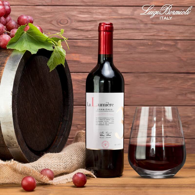 Luigi Bormioli Set of 4 Crescendo Stemless Wine Glasses - 23 oz.