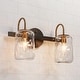 preview thumbnail 19 of 20, Modern Gold 2/4-Light Bathroom Vanity Light Textured Glass Wall Sconce