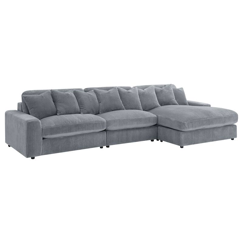 Blaine Upholstered Reversible Chaise Sectional Sofa - Fog