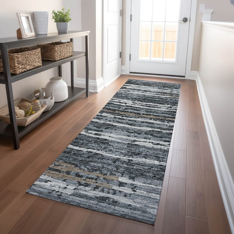 Premium Washable Super Soft Modern Ombre Stripes Mayfield Rug - Shadow - 2' 3" x 7' 6" - Runner