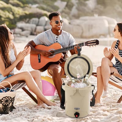 10 QT Drink Cooler Portable Insulated Ice Chest with Spigot & Strap