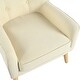 preview thumbnail 33 of 32, Modern Armchair,Tufted Accent Chair with Wood Legs,Comfortable Polyester Upholstery,Button-Tufted Back & Tapered Design
