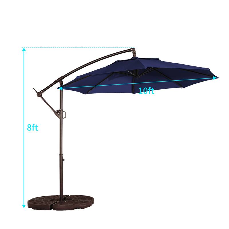 Clihome 10 Ft Patio Offset Cantilever Hanging Canopy Umbrella