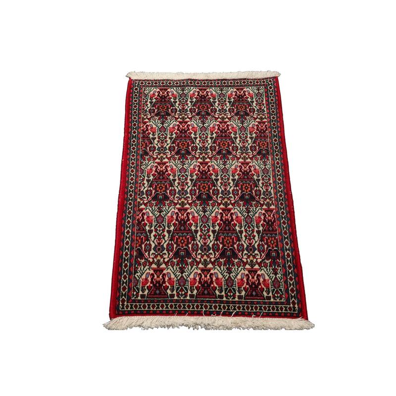 2'2''x3'7'' Hand Knotted Wool Ivory Abadeh Traditional Rug - 2' 2'' x 3' 7''
