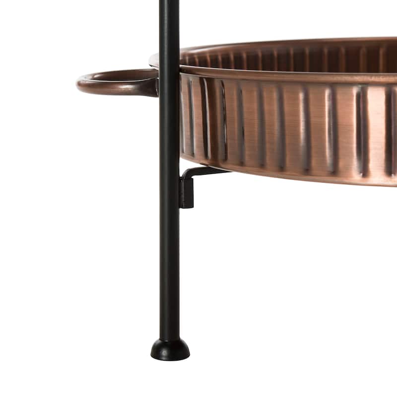SAFAVIEH Fazlie Antique Copper/Black Plant Stand - 17.5" W x 21.5" D x 30" H - 18Wx22Dx30H