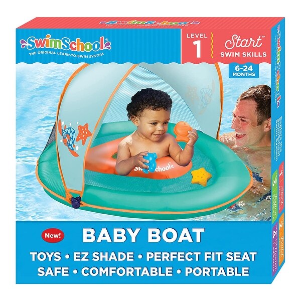 Inflatable baby float clearance boat with sunshade