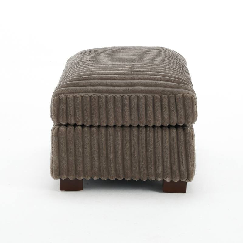 40" W Oversized Rectangle Plush Corduroy Ottoman