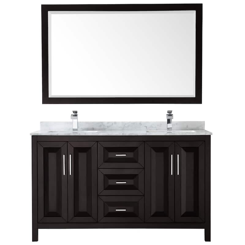 Daria 60-inch Double Vanity, Marble Top, 58-inch Mirror
