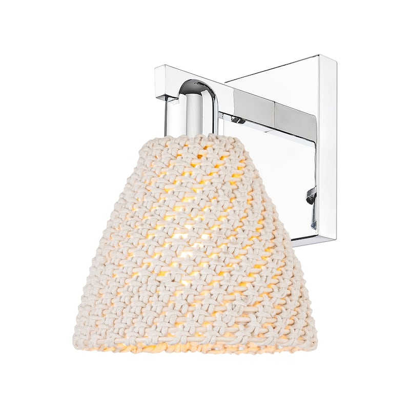 Innovations Lighting 716-1W-11-8 Natural Ballston Dome Sconce Natural - Polished Chrome / Natural