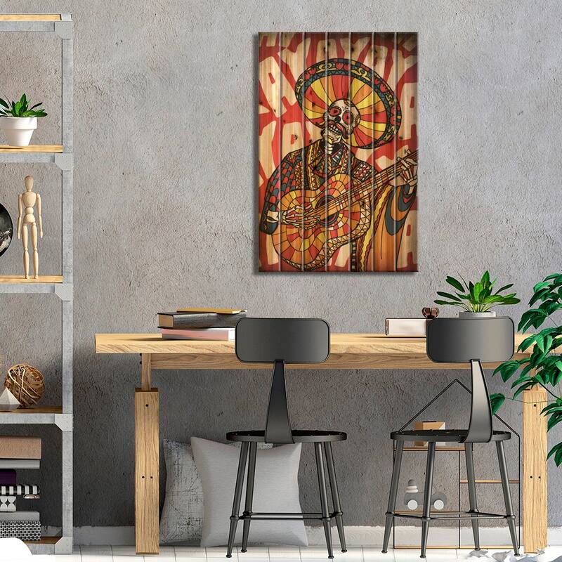 Mariachi Print On Wood by Ali Gulec - Multi-Color