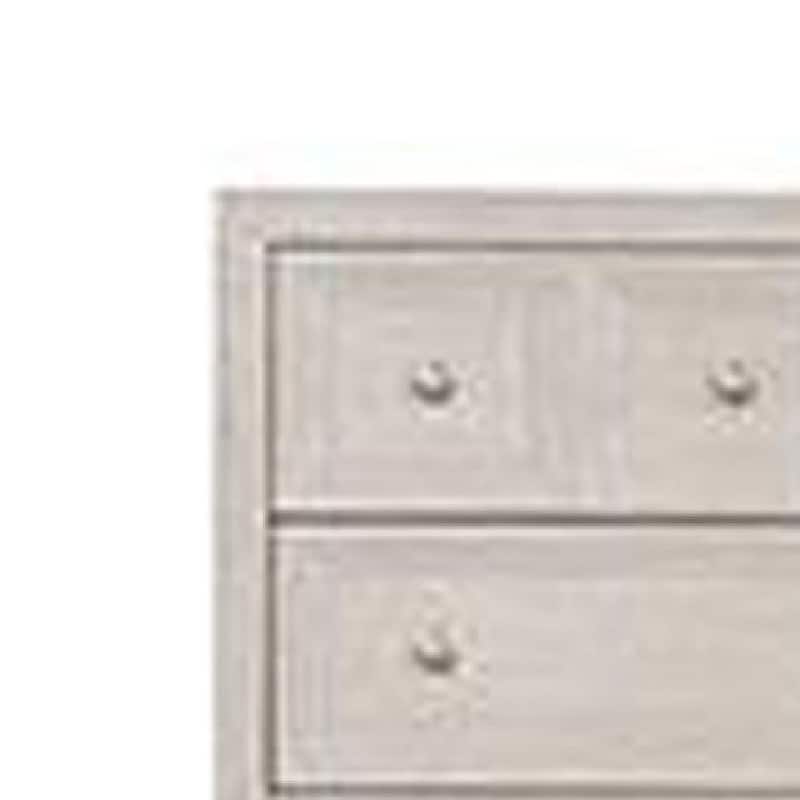 Kizie Tall Dresser Chest, 5 Drawers, Bronze, Beige Solid Wood, 38 Inch