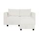 Option Loveseat with Ottoman, White Down