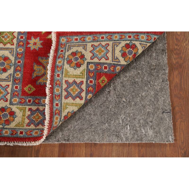 Red Traditional Kazak Foyer Rug Hand-Knotted Wool Carpet - 2'0" x 3'0"