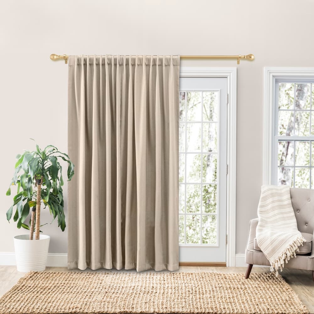 Grand Pointe Premium Room-Darkening 2-Way Pocket w/Back tabs Double Wide Patio Curtain Panel W wand - 110"w x 84"L