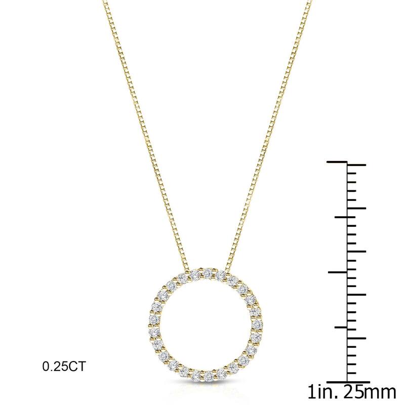 Auriya 14K Yellow Gold Diamond Circle Pendant Necklace
