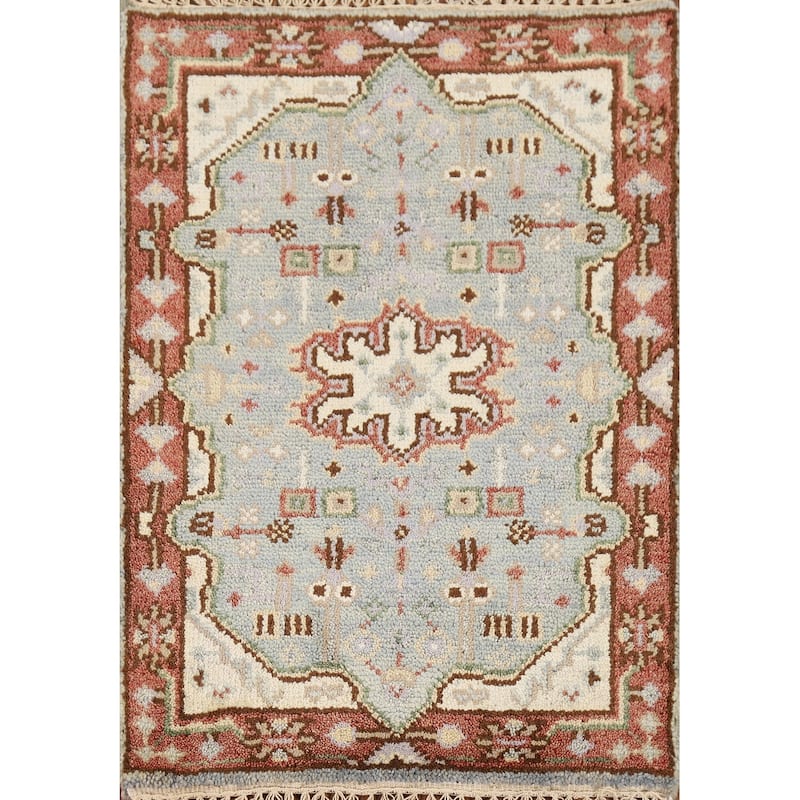 Traditional Blue Kazak Accent Rug Handmade Wool Carpet - 2'0" x 3'0"