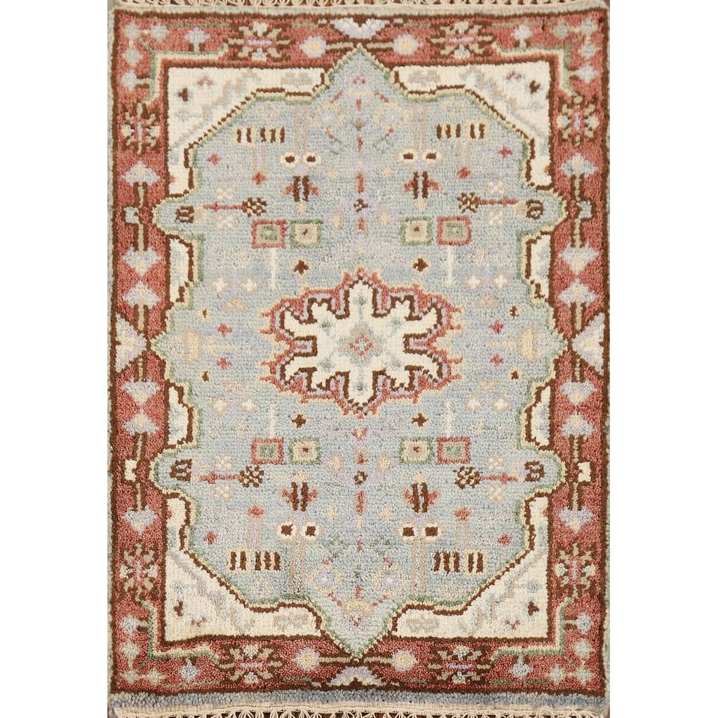 Traditional Blue Kazak Accent Rug Handmade Wool Carpet - 2'0" x 3'0"