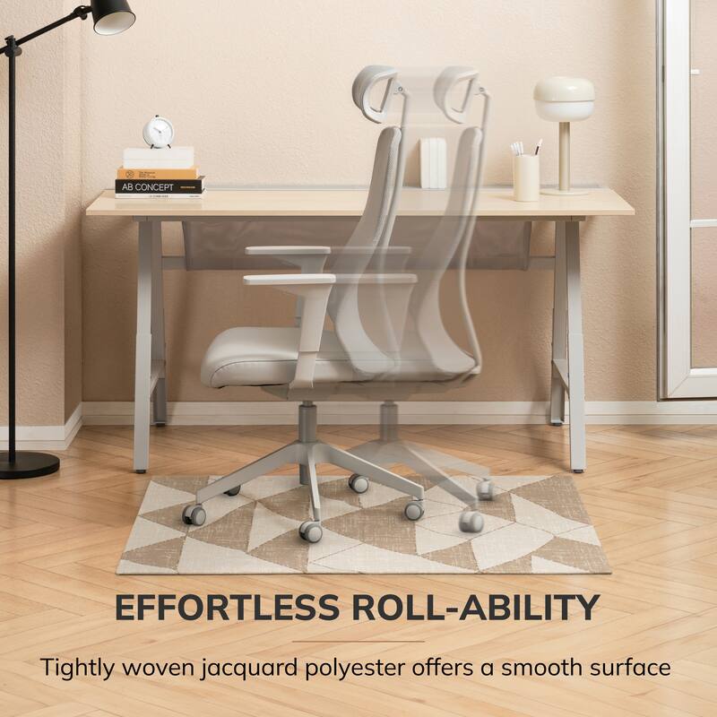 Jani 36"x48" Rug'd Chair Mat-Rug Style Office Chairmat for Carpet & Hard Floors| 0.25" Thick |Non-Slip, Foldable Desk Chair Mat