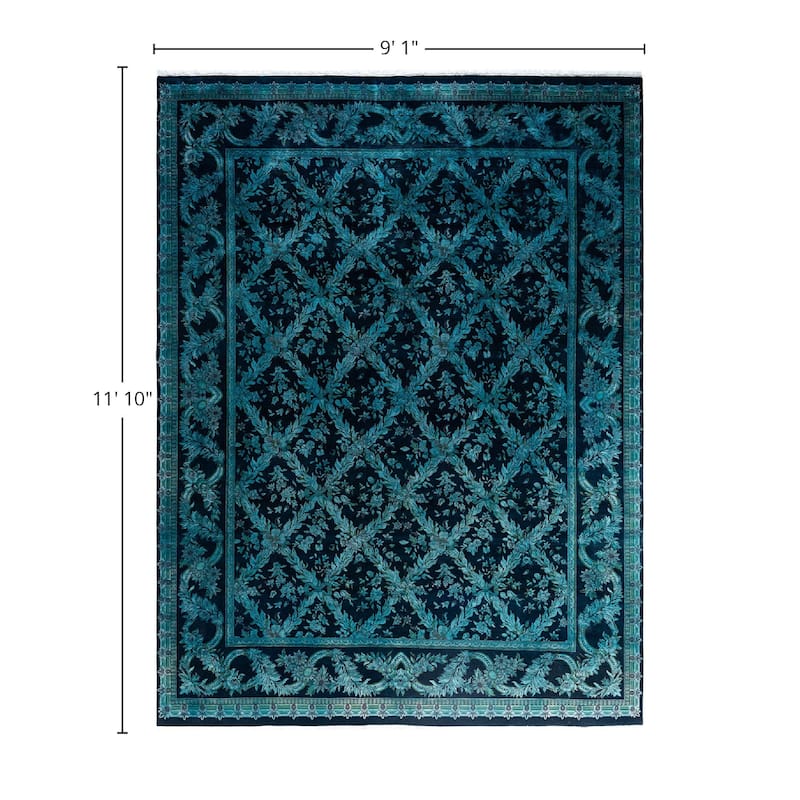 Fine Vibrance One-of-a-Kind Hand-Knotted Area Rug - Black, 9' 1" x 11' 10" - 9' 1" x 11' 10"