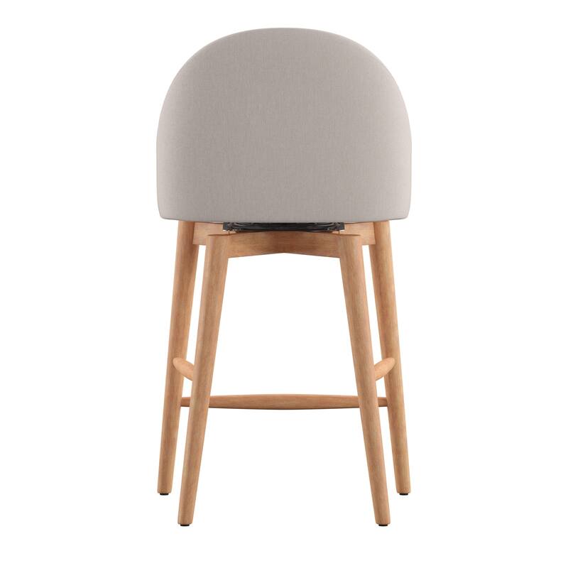 Natoma Natural Mid-Century Wood Stools (Set of 2) iNSPIRE Q Modern