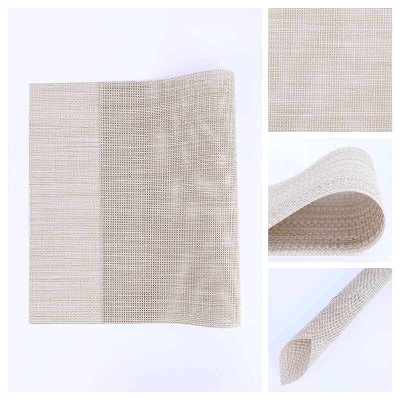 Set of 8 Placemats, PVC Placemats for Dining Table Decor Washable - 18*12in - Beige