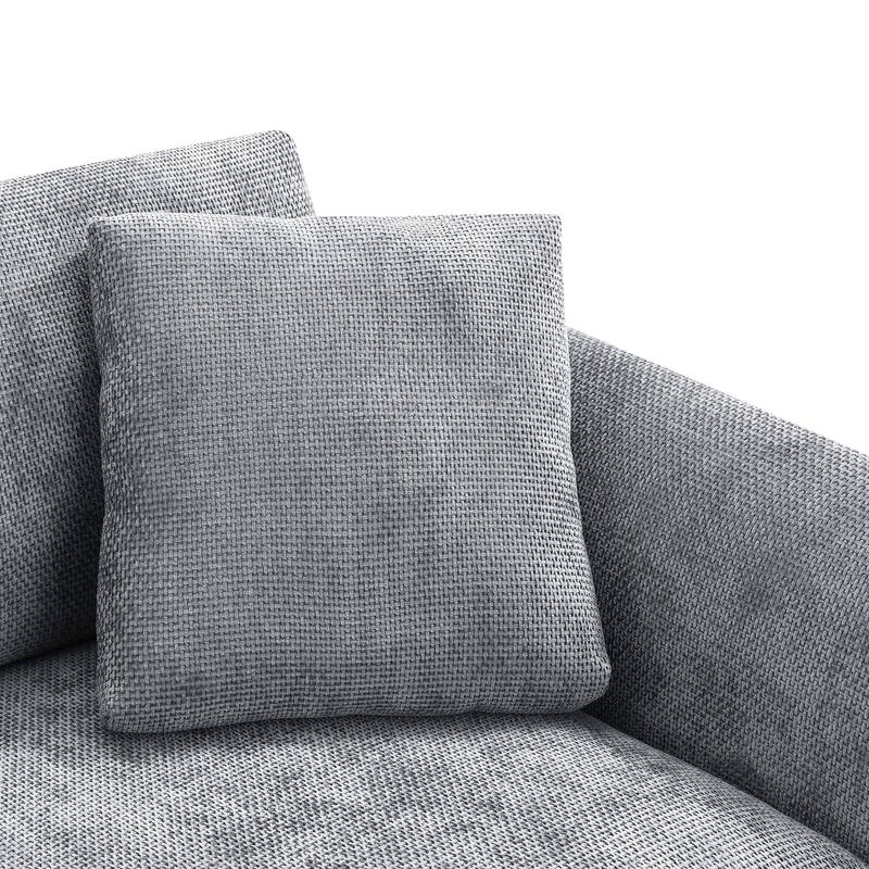 96" Chenille L-Shaped Sectional Sofa with Oversized Chaise, 4-Seater Cloud Couch and Includes 2 Pillows